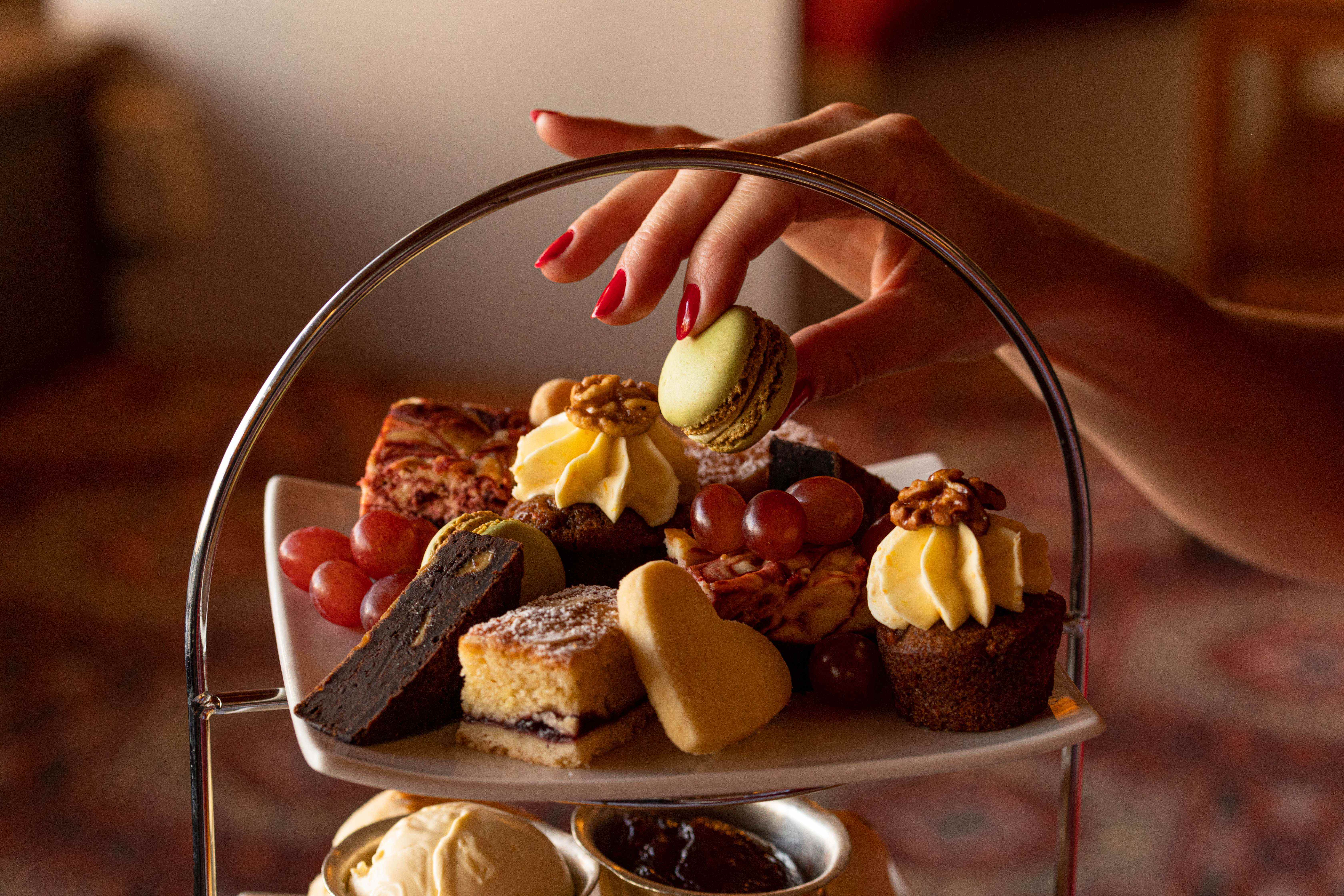 Afternoon tea at Knoll House with selection of sweet treats