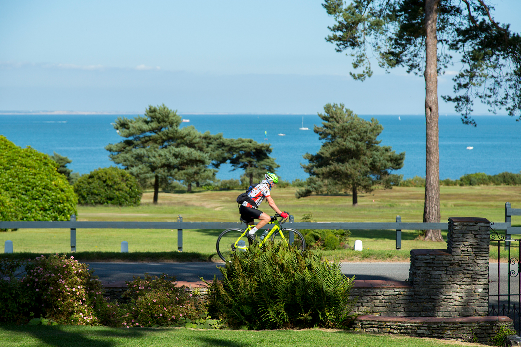 Cycling in Dorset alongside Studland Bay
